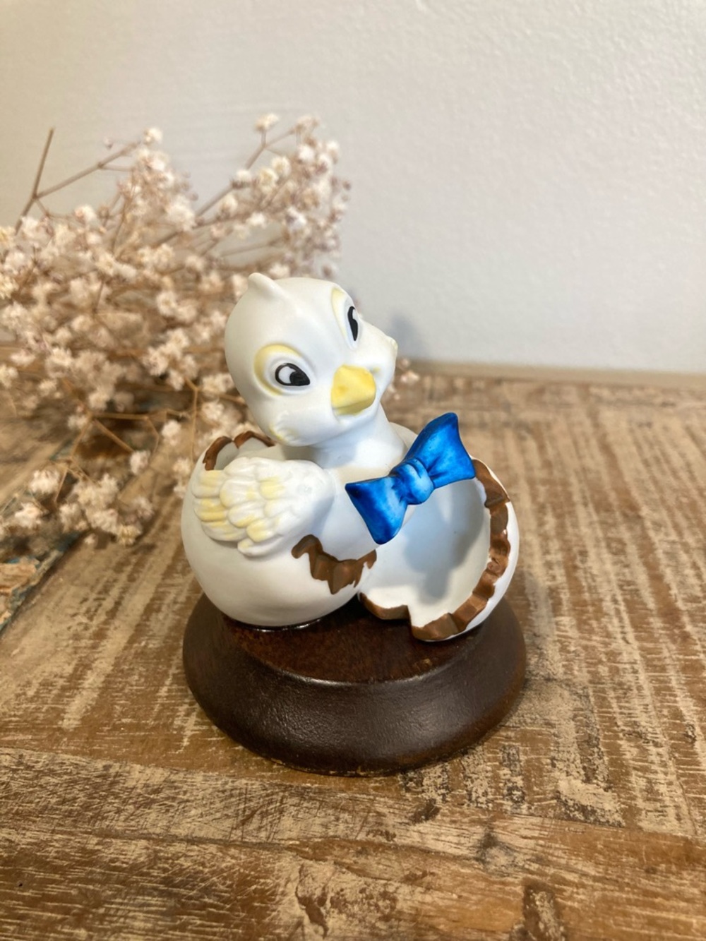 Vintage Ceramic Duckling Figure on Wood Base Lego Taiwan - Picture 2 of 12